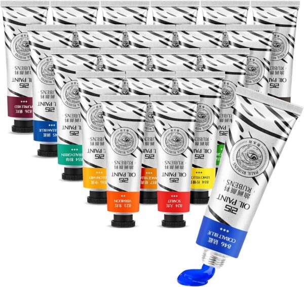 Professional Paul Ruben Oil Paint Set - 20 Vibrant Colors with Delicate, Creamy Texture
