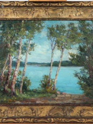 Vintage c.1910's Canadian School Oil on Board Ada Greenland Orillia Lake Simcoe